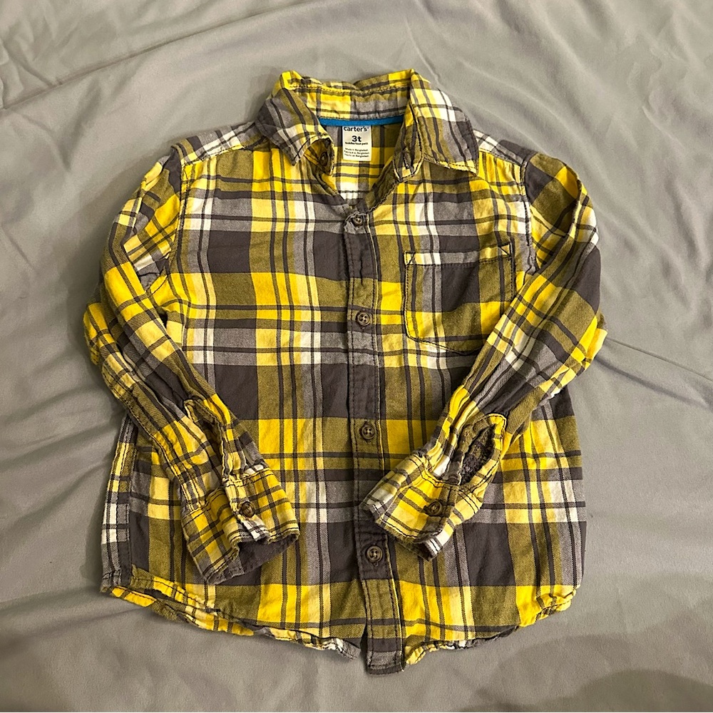 Carter’s - Plaid Button Down - Yellow - Sz: 3T